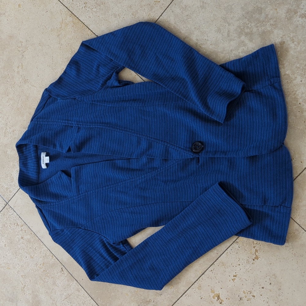 Casino Blue Stipes Blazer Style Cardigan